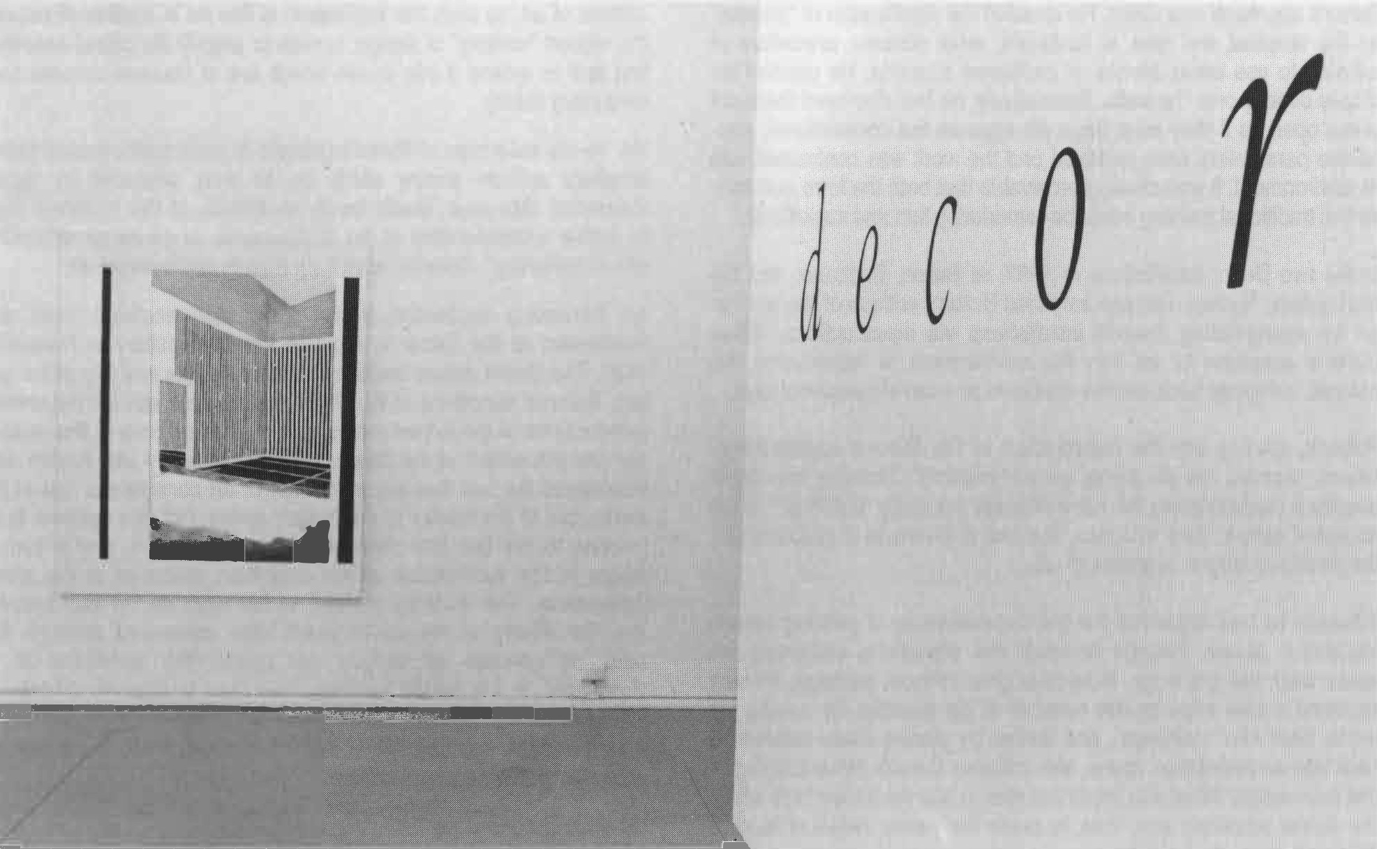 Decor Installation Bellas Gallery, 1987. Courtesy Bellas Gallery. 