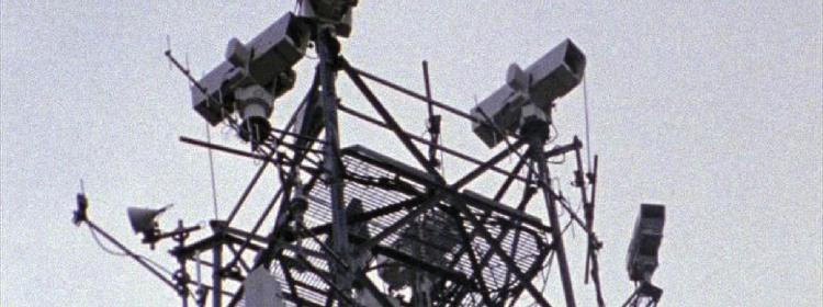 Chapter and Verse, 2005. 16mm film-frame. CCTV mast, ’Derry, Co Derry, 16th December 2003. 