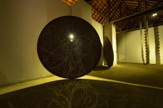 Shambhavi, Maati Maa (Earth Mother), 2018. Installation views, Kochi-Muziris Biennale 2018. 