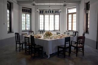 Dinh Q. Lê, Aung San's Dinner, 2015. Table setting, No 8, Ko Min Ko Chin Road, Yangon. Currently occupied by the Goethe-Institut. Courtesy the artist.