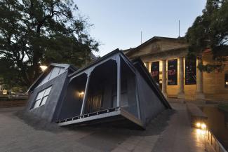 Ian Strange, Landed, 2014. Installation view, 2014 Adelaide Biennial of Australian Art: Dark Heart featuring Art Gallery of South Australia.